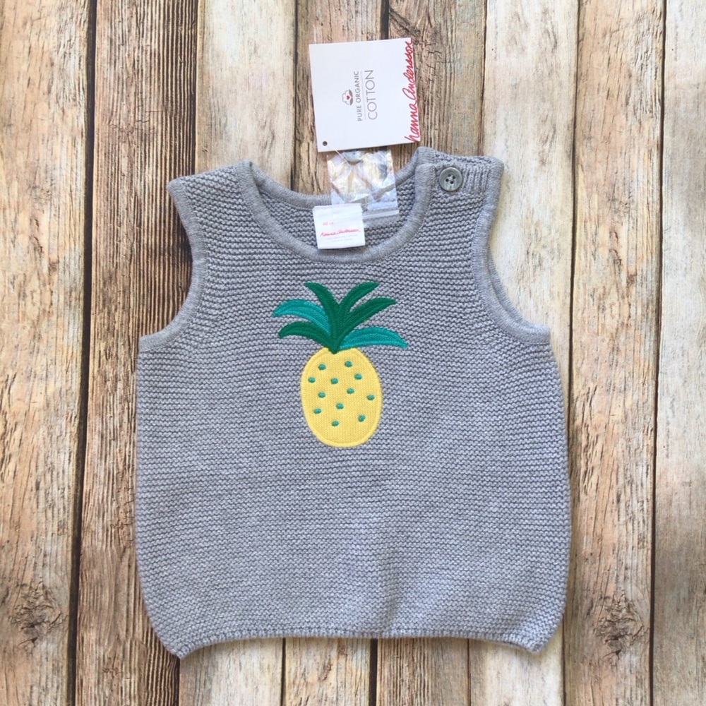 NWT Hanna Andersson Pineapple Sweater Vest